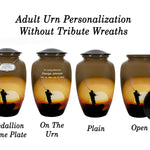 Lake Fishing Medium or Adult Cremation Urn - Tribute Wreath™ Option - Pro Personalization - Burial Vault Option