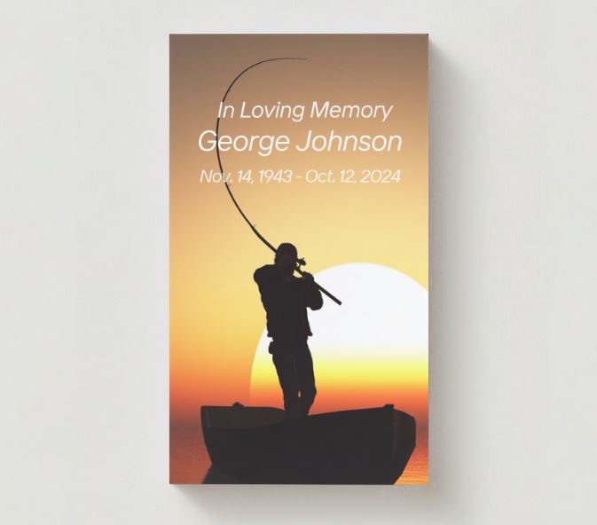 Lake Fishing Gone Fishin' Memorial Cards - Funeral  Cards - Celebration of Life Cards
