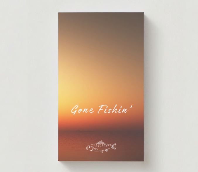 Lake Fishing Gone Fishin' Memorial Cards - Funeral  Cards - Celebration of Life Cards