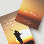 Lake Fishing Gone Fishin' Memorial Cards - Funeral  Cards - Celebration of Life Cards