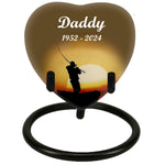 Lake Fishing Heart Keepsake Urn - Stand Option