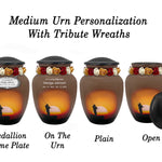 Lake Fishing Medium or Adult Cremation Urn - Tribute Wreath™ Option - Pro Personalization - Burial Vault Option