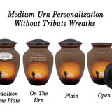 Lake Fishing Medium or Adult Cremation Urn - Tribute Wreath™ Option - Pro Personalization - Burial Vault Option