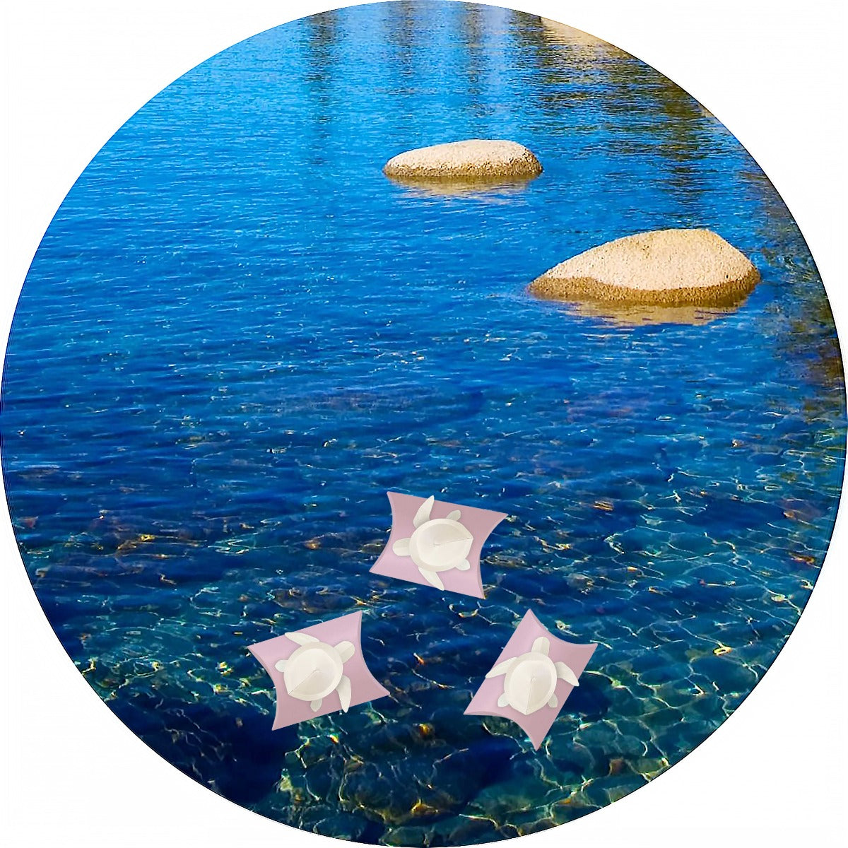 Sea Turtle Pink Mini Peaceful Pillow® Water Burial Urn - Set of 2