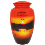 Lakeside Sunset Cremation Urn - Tribute Wreath™ - Pro Sand Carved Engraving