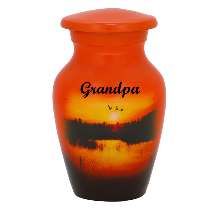 Lakeside Sunset Keepsake Urn - Love Charms Options