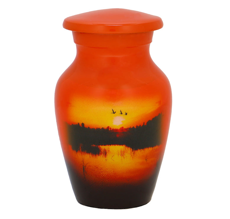 Lakeside Sunset Keepsake Urn - Love Charms Options