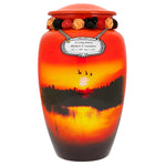 Lakeside Sunset Cremation Urn - Tribute Wreath™ - Pro Sand Carved Engraving