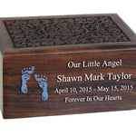 Little Boy Wood Floral Urn
