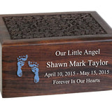 Little Boy Wood Floral Urn