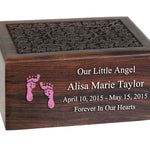 Little Girl Wood Floral Urn