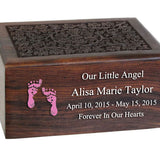 Little Girl Wood Floral Urn