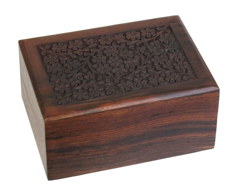 Little Boy Wood Floral Urn