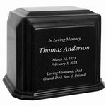3D Diamond Crystal Black Monarch Granite Extra Large Adult Urn