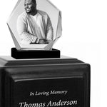 3D Diamond Crystal Black Monarch Granite Extra Large Adult Urn