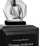 3D Diamond Crystal Black Monarch Granite Extra Large Adult Urn