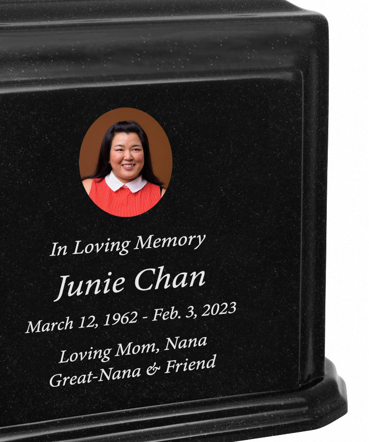 Black Monarch Granite Extra Large Adult Urn