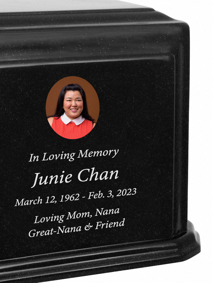 Black Monarch Granite Extra Large Adult Urn