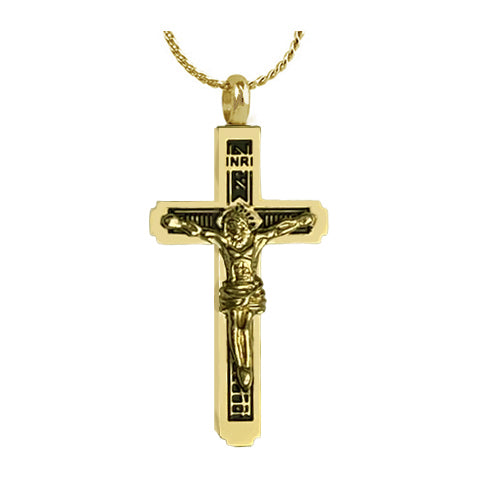 Unisex Gold Crucifix Urn - Love Charms™ Option