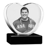 3D Heart Crystal White Monarch Granite Extra Large Adult Urn