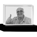 3D Ultra Rectangle Crystal Oversized Wood Urn
