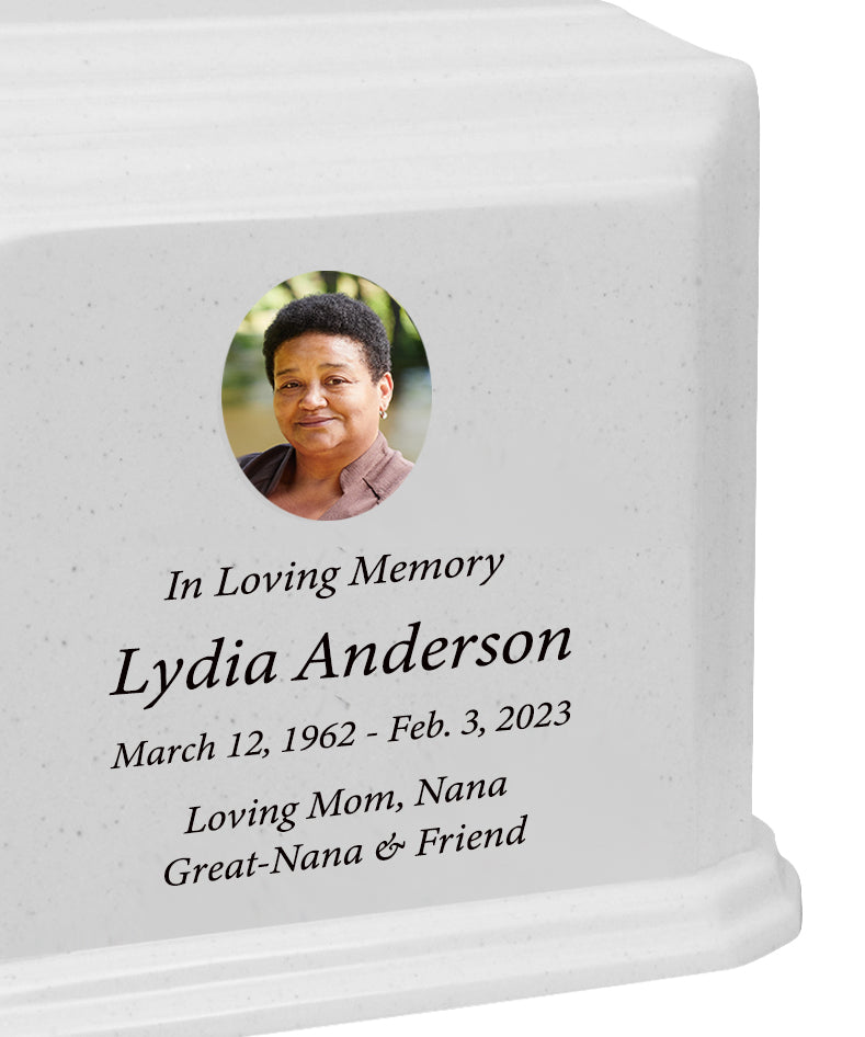 White Monarch Granite Extra Large Adult Urn