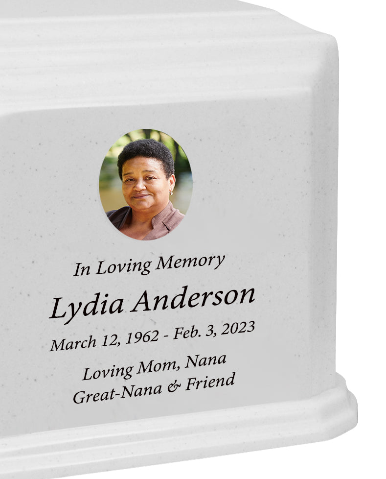 White Monarch Granite Extra Large Adult Urn