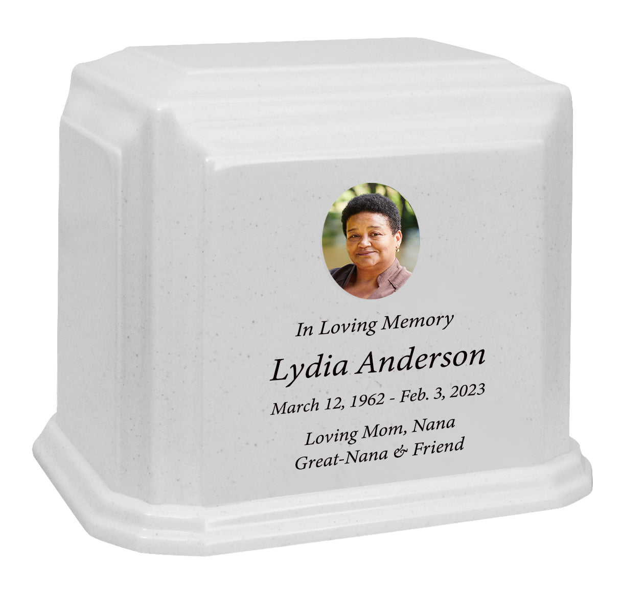White Monarch Granite Extra Large Adult Urn