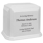 3D Heart Crystal White Monarch Granite Extra Large Adult Urn