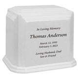 3D Heart Crystal White Monarch Granite Extra Large Adult Urn
