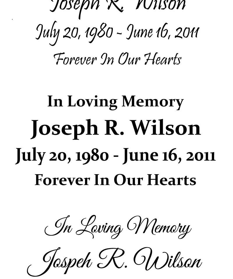 Personalized Urn Inscriptions 