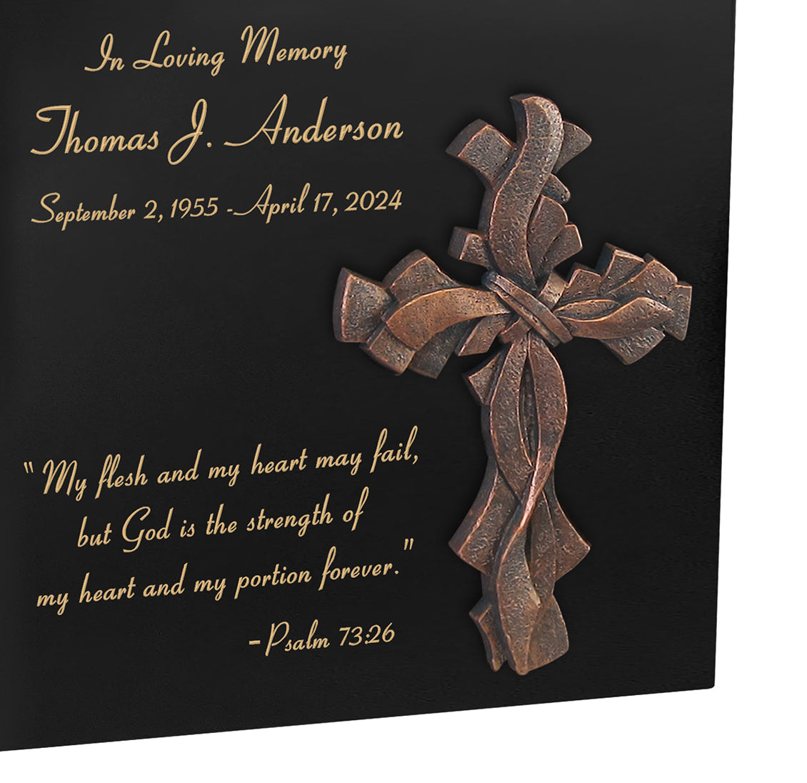 Lashed Cross & Scripture Wood Cremation Adult Urn