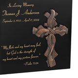 Lashed Cross & Scripture Wood Cremation Adult Urn