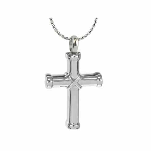 Lashed Cross Cremation Jewelry Urn - Love Charms Option