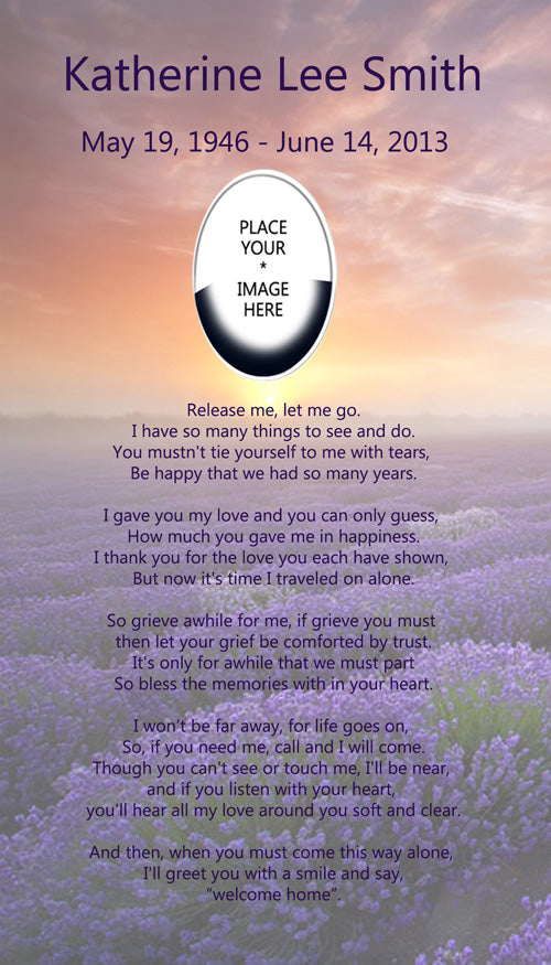 Lavender Fields Poem Release Me Urn