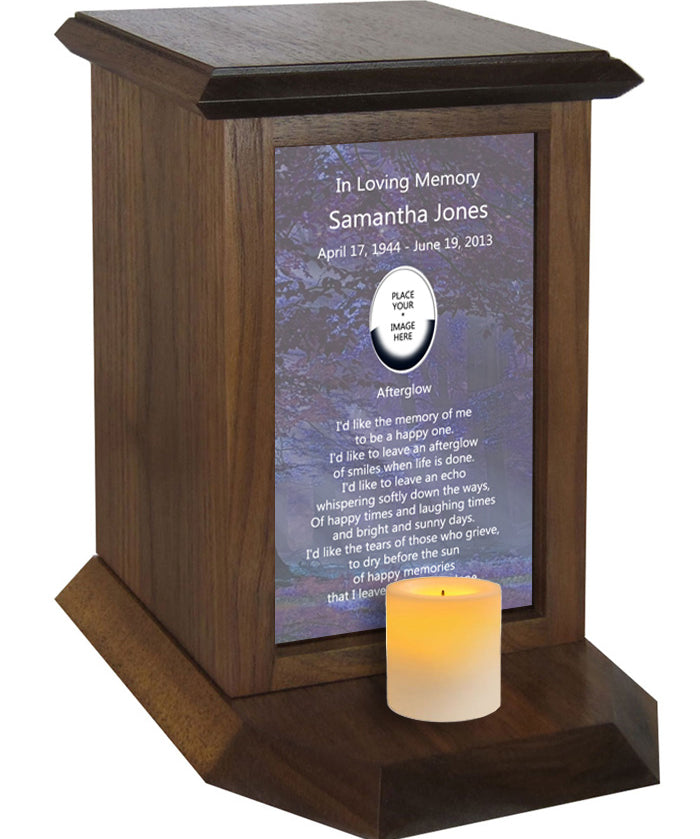 Violet Forest Poem Urn with Picture