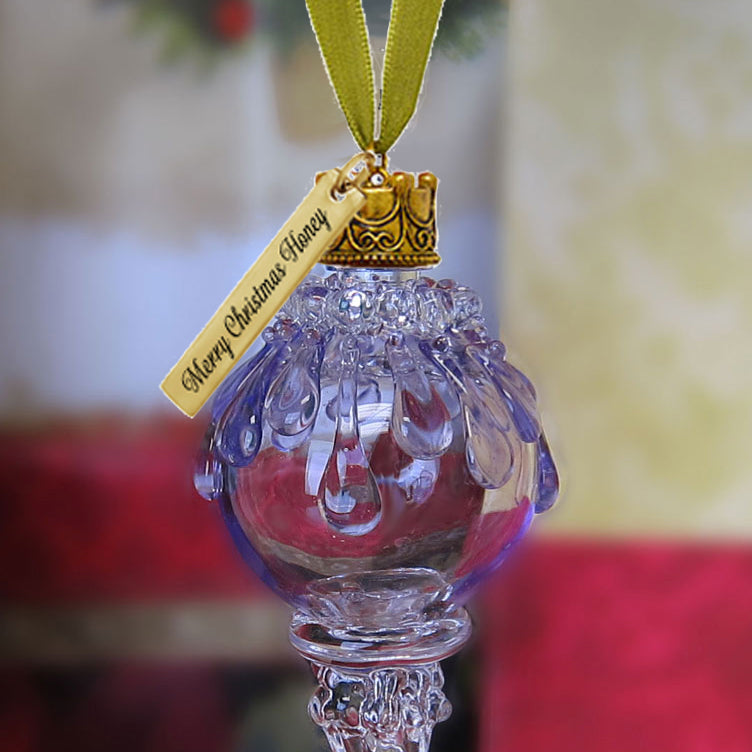 Lavender Snowball Icicle Ornament Keepsake - Love Charms® Option