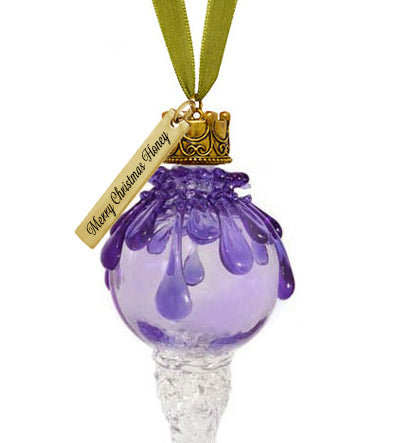 Lavender Snowball Icicle Ornament Keepsake - Love Charms® Option