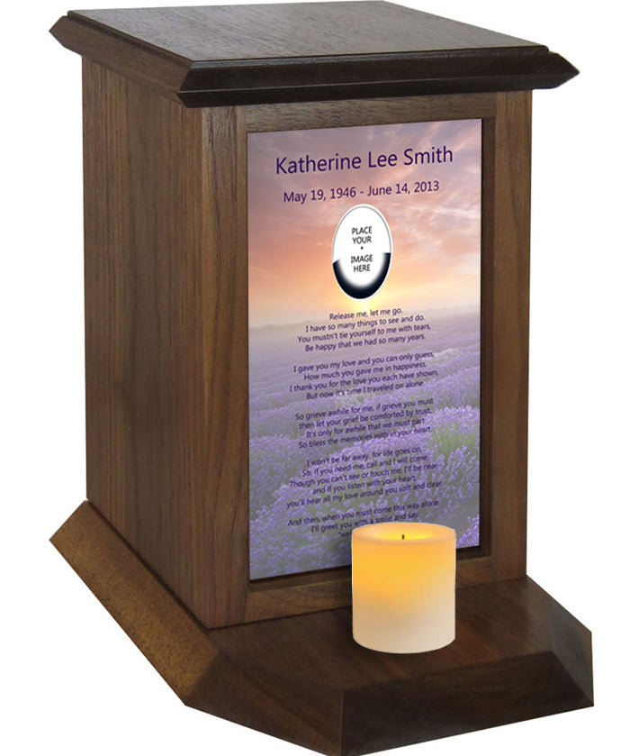 Lavender Fields Poem and Candle Urn