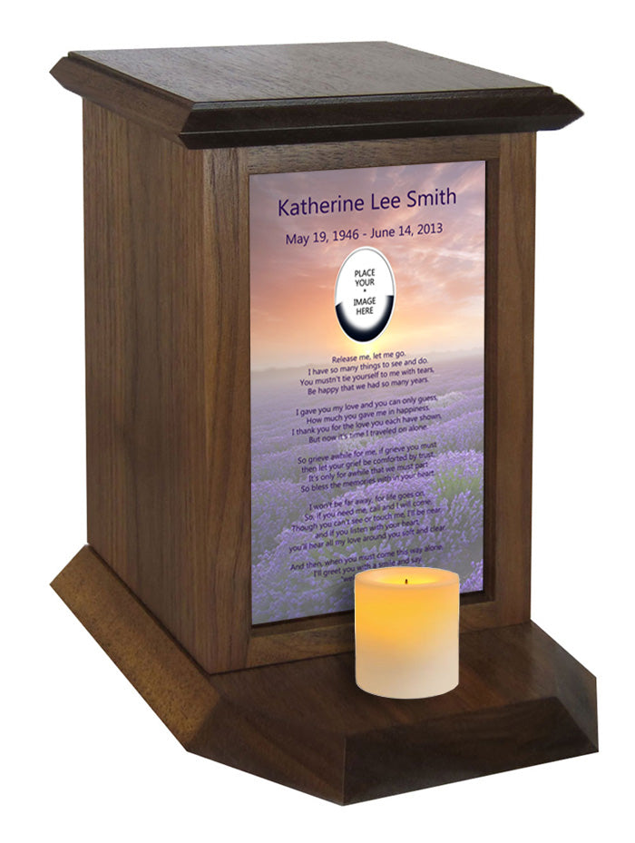 Lavender Fields Poem and Candle Urn