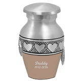 Wings of an Angel Leather Circle of Hearts Keepsake Urn - Engraving Option