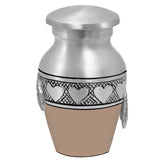 Wings of an Angel Leather Circle of Hearts Keepsake Urn - Engraving Option