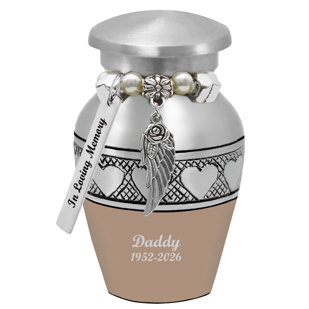 Leather Circle of Hearts Keepsake Urn - Love Charms® - Engraving Option