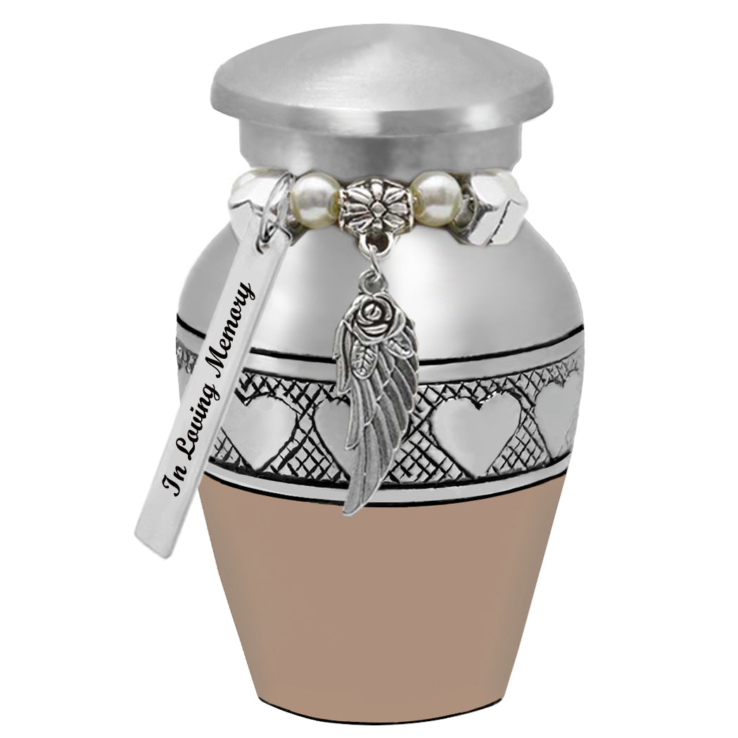 Leather Circle of Hearts Keepsake Urn - Love Charms® - Engraving Option