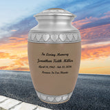 Leather Hearts Pewter Adult Urn - Tribute Wreath™ - Pro Laser Engraving - Burial Vault Option