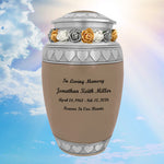 Leather Hearts Pewter Adult Urn - Tribute Wreath™ - Pro Laser Engraving - Burial Vault Option