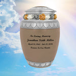 Leather Hearts Pewter Medium Urn - Tribute Wreath™ - Pro Laser Engraving