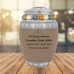 Leather Hearts Pewter Medium Urn - Tribute Wreath™ - Pro Laser Engraving