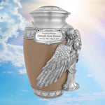 Wings of an Angel Leather Hearts Adult Urn - Pro Laser Engraving - Burial Vault Option