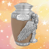 Wings of an Angel Leather Hearts Adult Urn - Pro Laser Engraving - Burial Vault Option